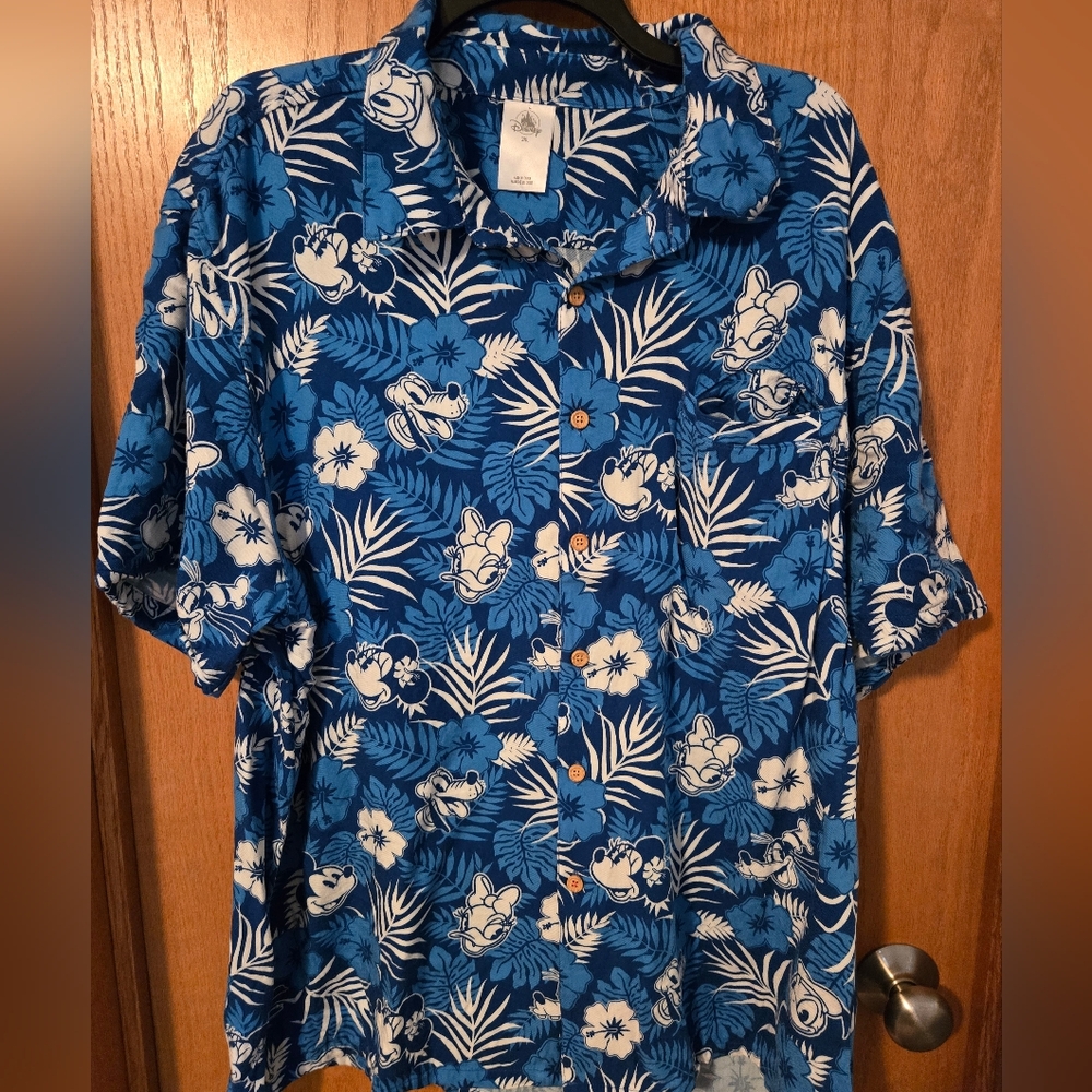 Disney Blue and White Character Print Men's Shirt.  Worn Once